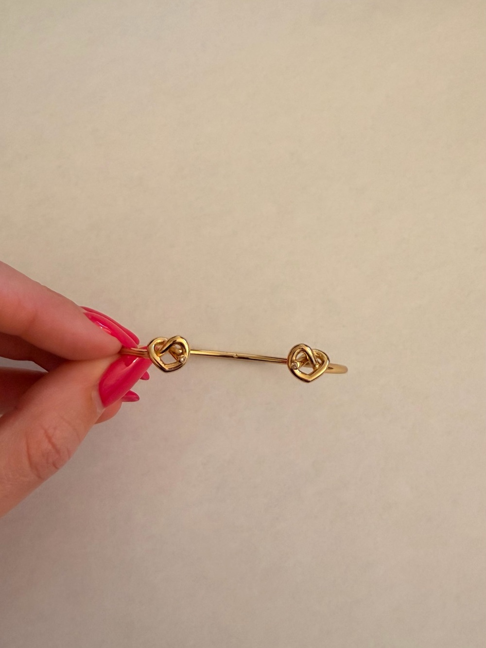 kate spade Gold Heart Knot Open Bangle Bracelet